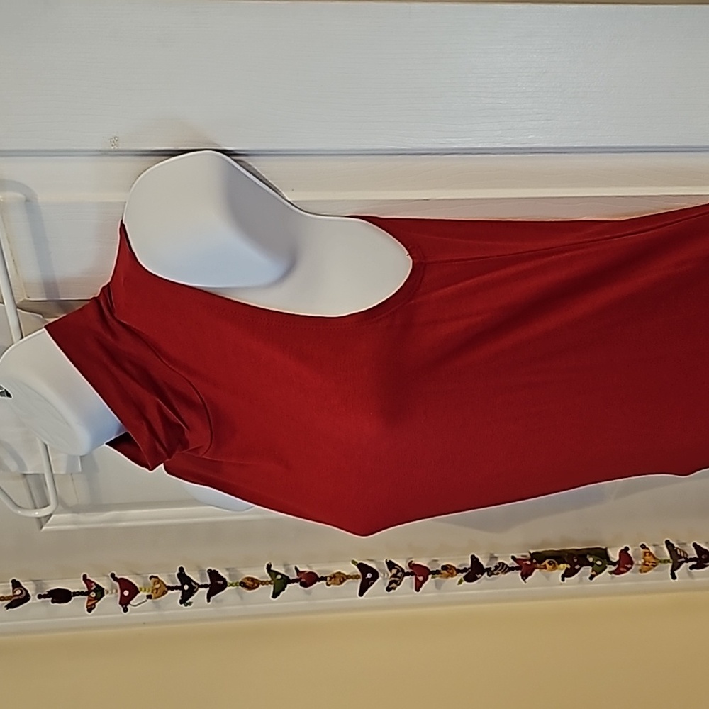 NEWPORT NEWS Dress XS red maxi dress, sleeveless, turtleneck, stretchy sexy NWOT